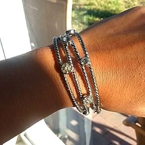 Crystal, silver toned bracelet